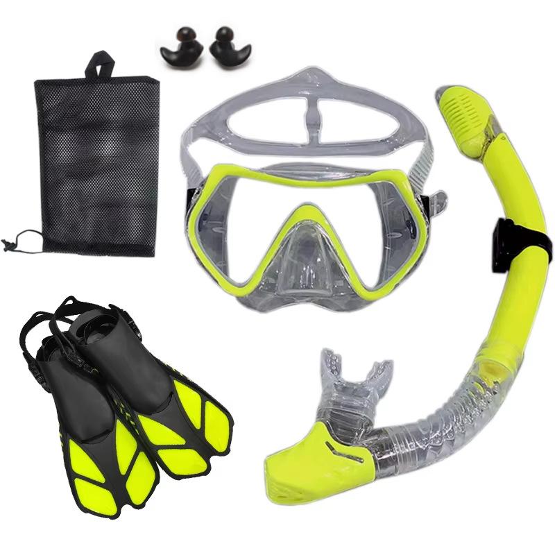 Diving Mask Snorkel Adjustment Flipper Frog Shoe Three-piece Set