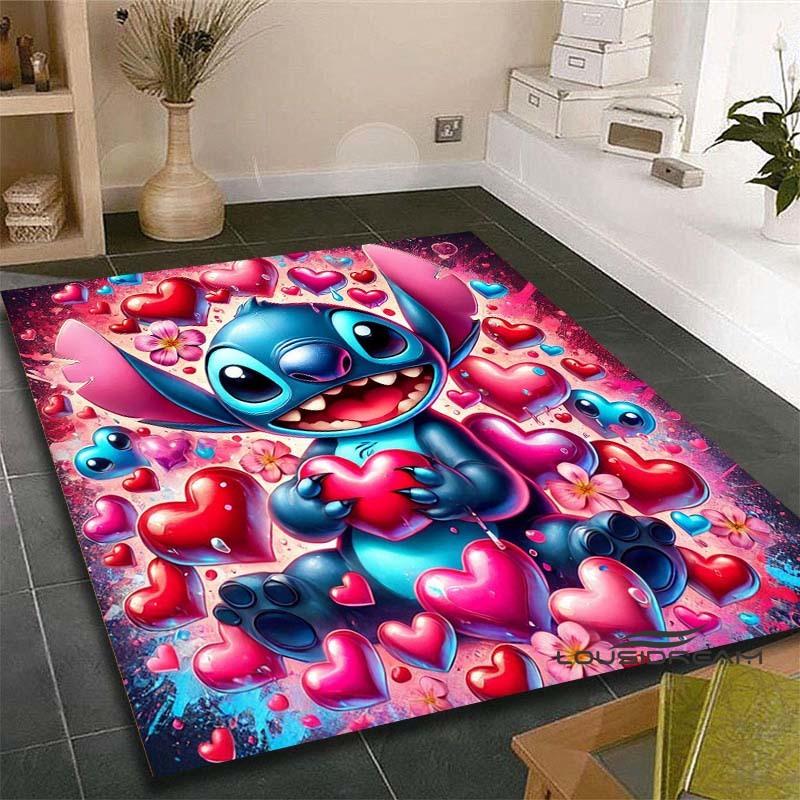 3D Cartoon Sci-fi Movie (Stitch) Rug, Suitable for Living Rooms, Children's Rooms, Bedrooms, Sofas, Doormats, and Other Home Déc