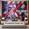 Custom Name Text Tapestry Atletico Madrid FC Personalized Polyester Wall Tapestry For Bedroom And Room