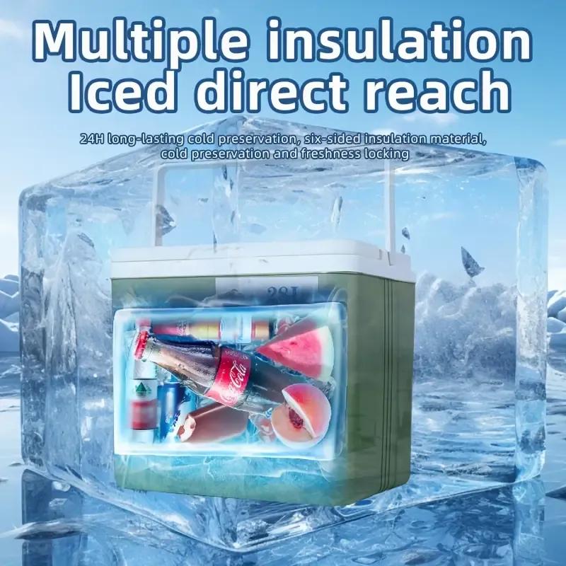 Portable Cooler Insulated Box Outdoor Hard Cooler Keeps Ice For Beach Camping Tailgating Sports Household Kitchen Home Party