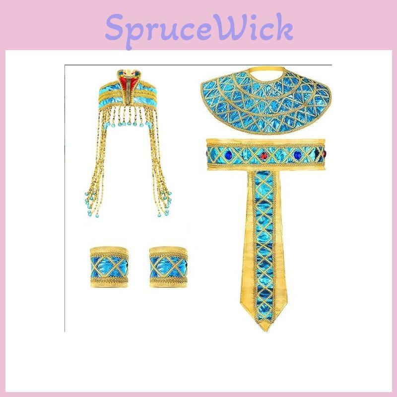 Ägyptisches Königinnen Kostüm Set Mit Handgefertigten Polyester Accessoires Für Halloween Cosplay Erwachsene