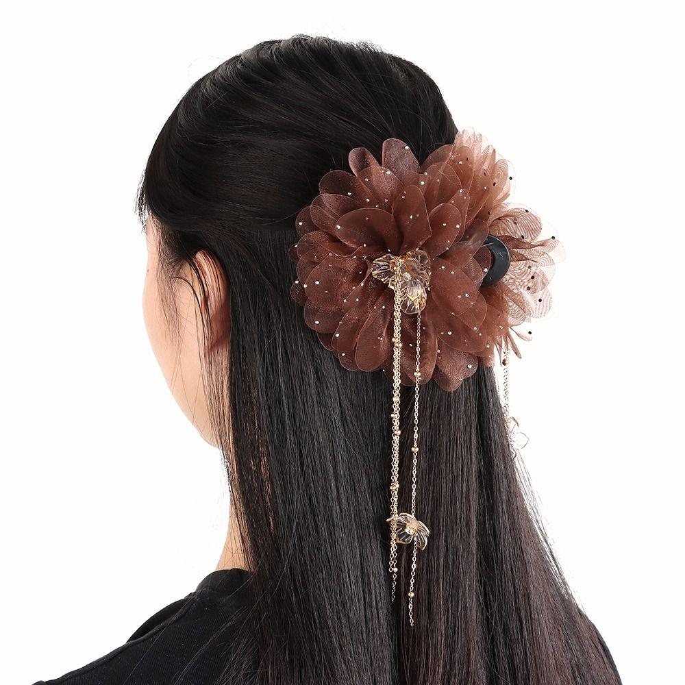 Tassel Shark Clip Sequin Hair Clip Temperament Hair Claw Clips  Women