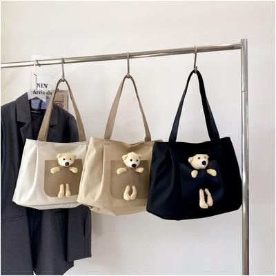 New Portable Large-capacity Girl Cute Fashionable Bear Tote Korean Simple Commuter Bag