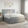 Box Spring Bed with Mattress Light Gray 160 x 200 cm Fabric