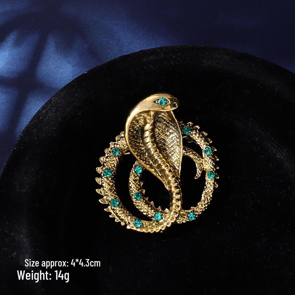 Halloween Retro Zodiac Snake Brooch - Enamel Pin Suit Accessory