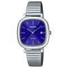Ceas standard cu mecanism cu quartz și curea din oțel inoxidabil 36,7*30mm Ceas pentru femei Cadran albastru LTP-B166D-2AV