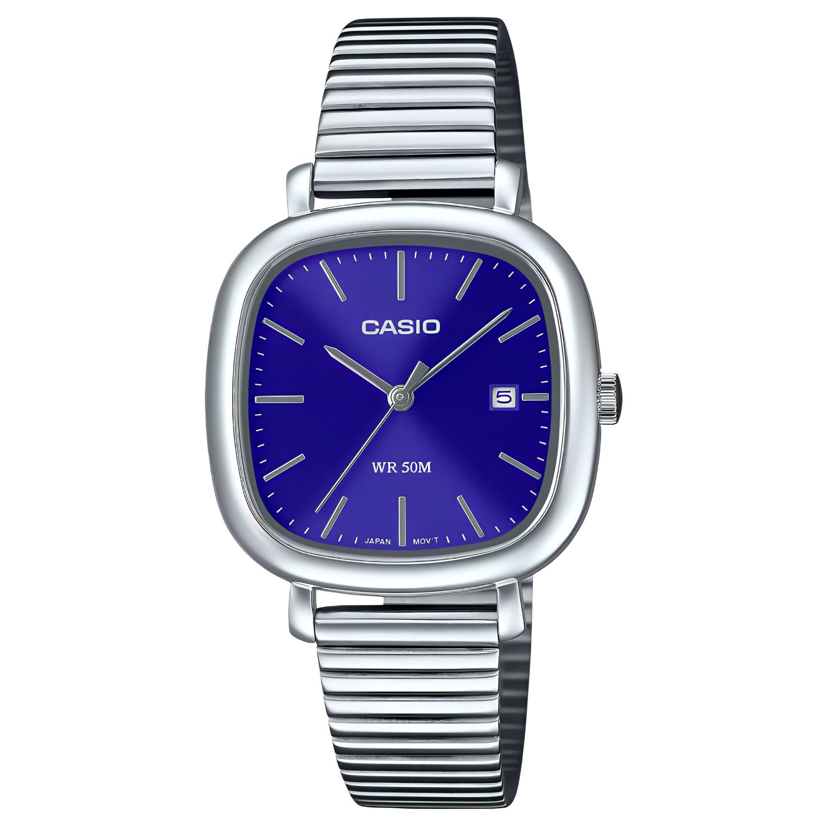 CASIO STANDARD Quartz Movement Stainless Steel Strap Watch 36.7*30mm Women s Watch Blue Dial LTP-B166D-2AV Blue Dial