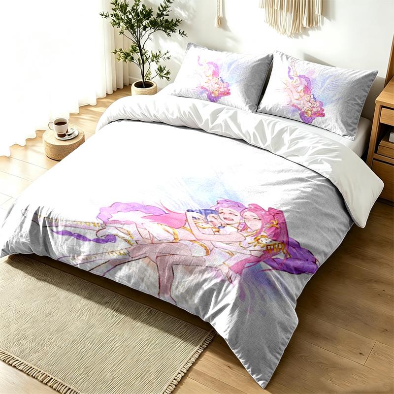 Caçadores de Demônios Kpop Conjunto de Capa de Edredom de 3 Peças Conjunto de Roupa de Cama Simples Moderno Tecido Macio Resistente a Amassados Uso em Todas as Estações um presente perfeito