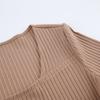 Split Solid Knitted Dress Long Sleeve Khaki Ribbed Casual Women Dresses Midi Ladies Bodycon Dress