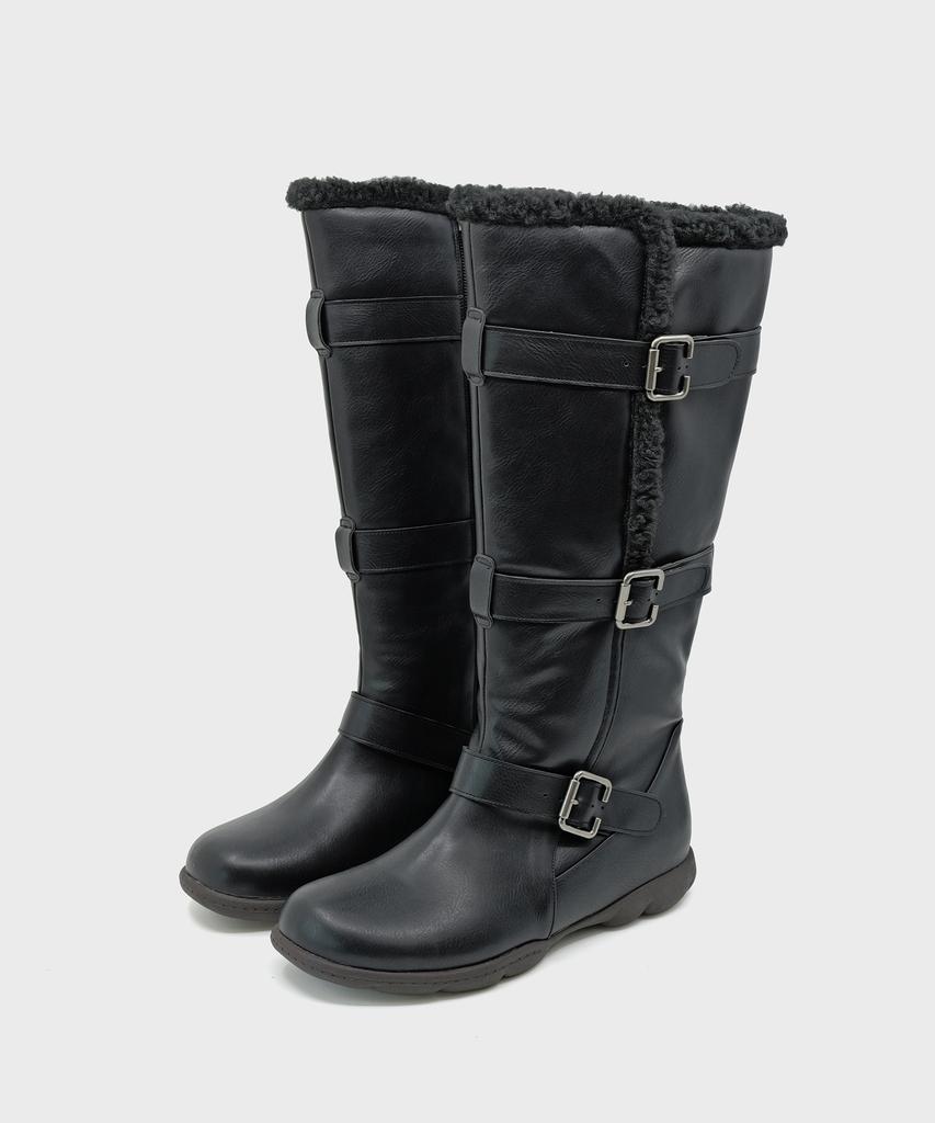 Foggy Moody Ember 0034. Belted Fur Boots - 2Colors