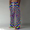 Men's 3D Abstract Pattern Printed Baggy Casual Trousers,  Elastic Drawstring Waist with Pockets, for Spring Summer Home Outdoor Vacation