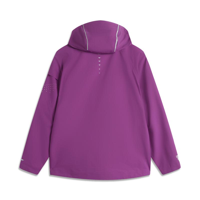 Li Ning CF Su Wan Long Jia Series Solid Color Hooded Outdoor Hiking Waterproof Windproof Jacket Unisex Jacket Space-Purple AEMU047-2