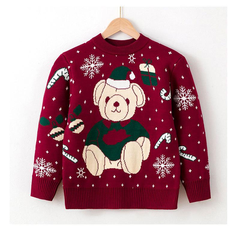 Christmas Boys Girls Sweater Party Pullover Cotton Clothes Kids Autumn Winter Knitwear Top