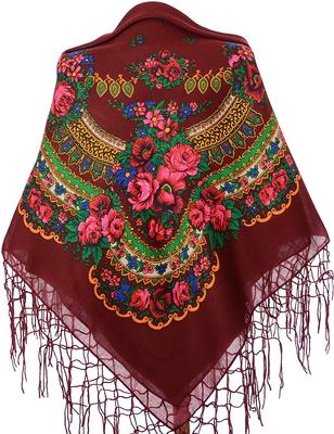 120*120cm Retro Floral Printed Big Square Bandanas Russian Fringed Shawls Women's Head Scarf Babushka Scarves Ethnic Pashmina