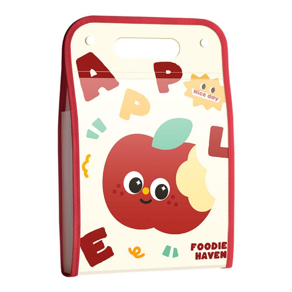 

Многослойная сумка для документов большой вместимости, вертикальная сумка-гармошка, новый органайзер, мультяшный инструмент для файлов красный