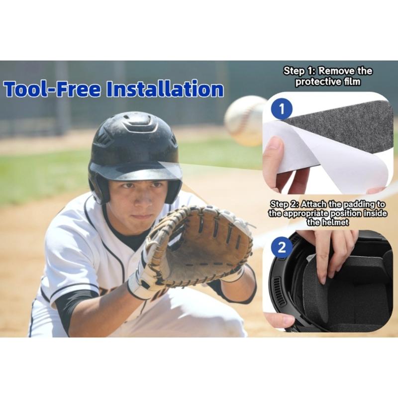 Protective Foam Inner Padding For Baseball Helmets Sweat Resistant Design Improves Airflows And Reduces Heat Buildup