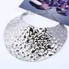Embossed Fashionable Colorful Metal Disc Design Women Necklace For Style Vintage
