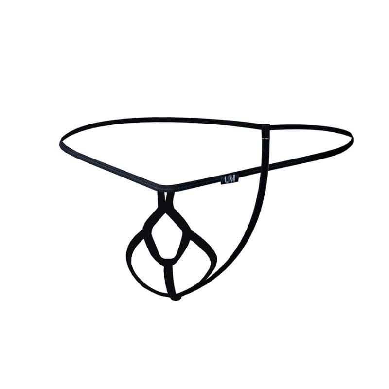 Cock Ring Men'S Sex Thong Gun And Bullet Separation Underwear Man Hollow Out Strip G-Strings Open Penis Panties Erotic Lingerie