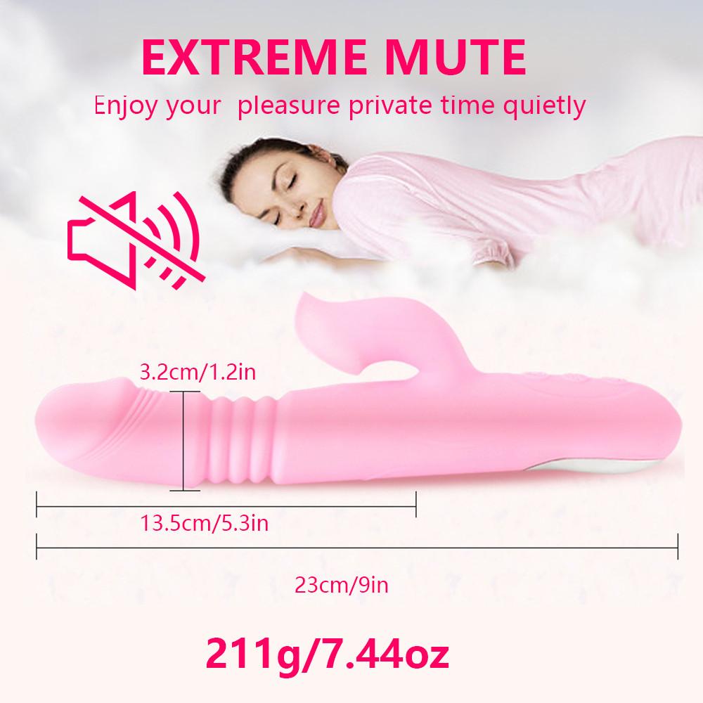 Double Tongue Vibrating Dildo for Women, Heating Telescopic Rotating Vibrators, Anal Clitoris Vaginal Stimulator Sex Toys