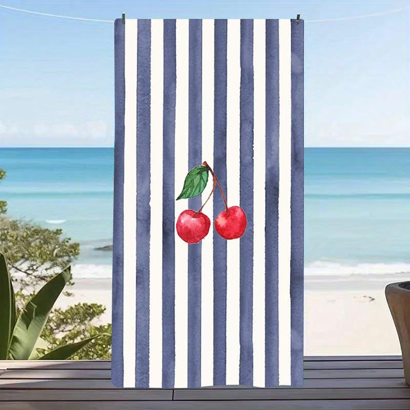 Cute Kawaii Cherry Microfiber Beach Towel Oversized Extra Large Sand Free Pool Towels Quick Dry Super Absorbent Swim Blanket