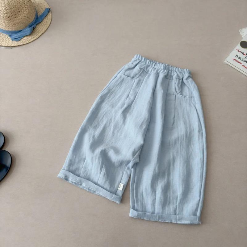 Solid Color Linen Children's Pants Kids Loose Thin Trousers Summer Harem Pants Girls' Summer Thin Children's Loose Casual Pant