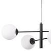 Vicenza Black Hanging Lamp 4-Flat White Lampshade E14