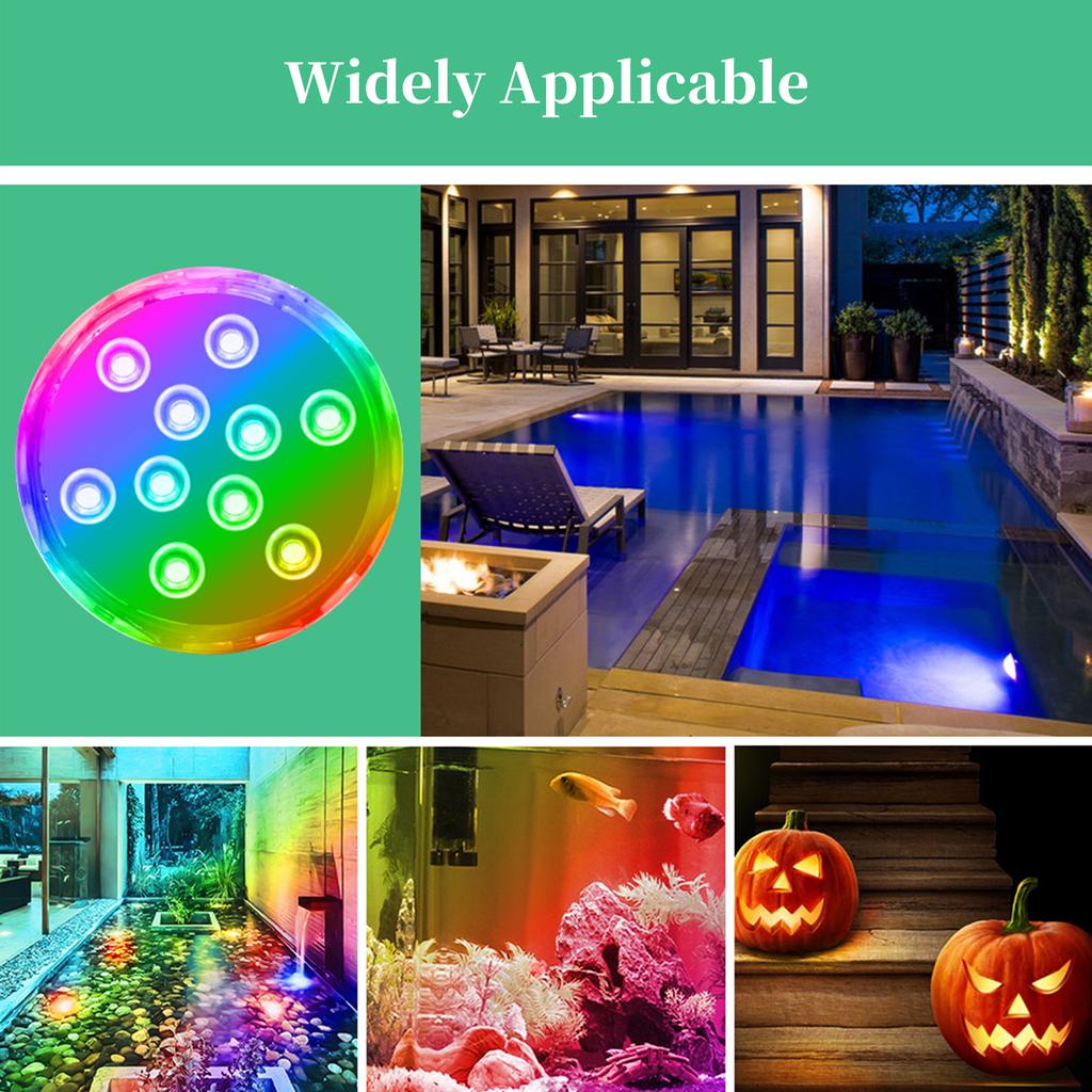 Submersible LED Lights with Remotes RGB 15 Colors Waterproof Pond Lights Underwater Lights for