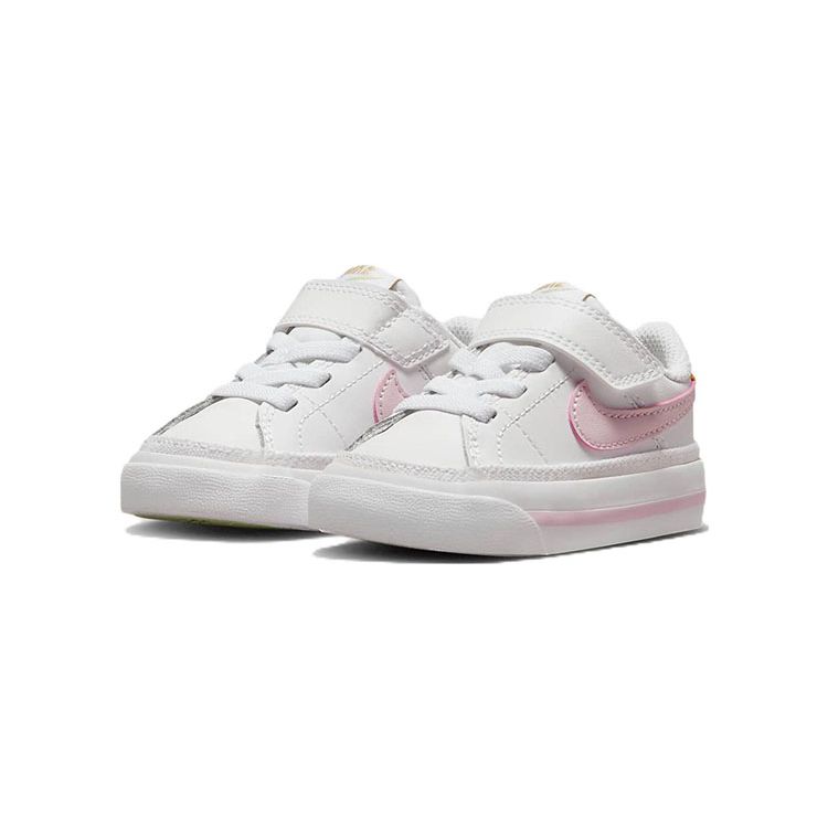 Nike Детские кроссовки Court Legacy TD Бело-Розовые из пены Sesame Honeydew DA5382-115