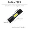 Mini LED Flashlight COB+XPE Portable Torch USB Charging Camping Lantern Zoomable Focus Light Tactical Flashlight with Pen Clip