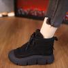 Fashion Warm Thick Cotton Boots for Women In Winter Versatile Fashionable Simple Comfortable High Top Anti Slip Cotton Shoes for Women