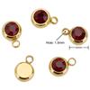 5pcs 6mm Stainless Steel Rhinestone Beads Gold Color Crystal Charms Pendants for Necklace Bracelet Jewelry Making Charm DIY