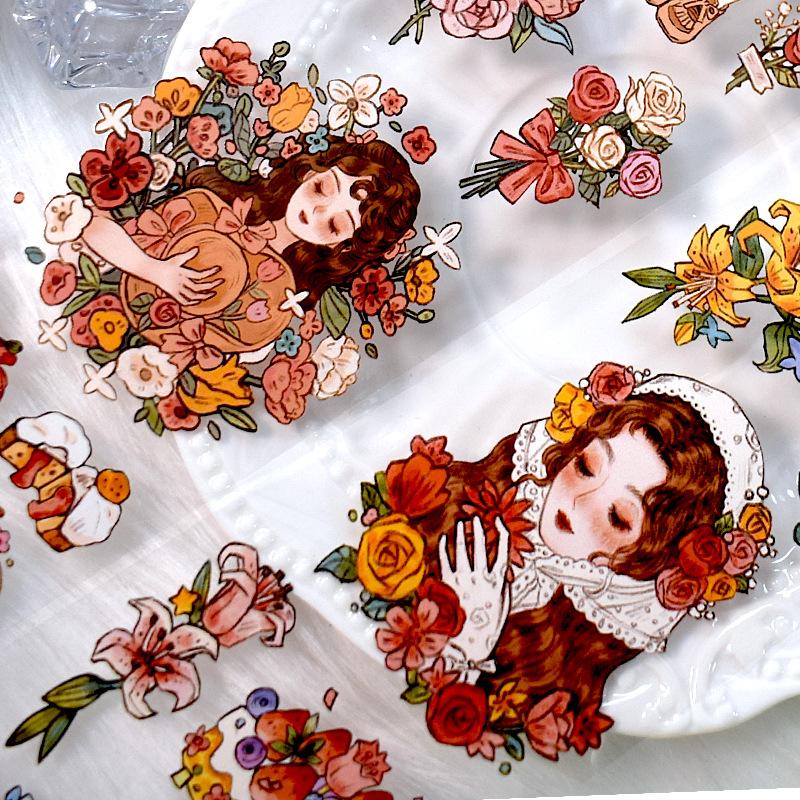 1pcs/1lot Decorative Adhesive tapes Modern lovely woman masking tapes Junk Journal Scrapbooking stikcers DIY Paper Japanese 5m
