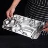 304 Stainless Steel 6-Compartment Divided Lunch Box Set
