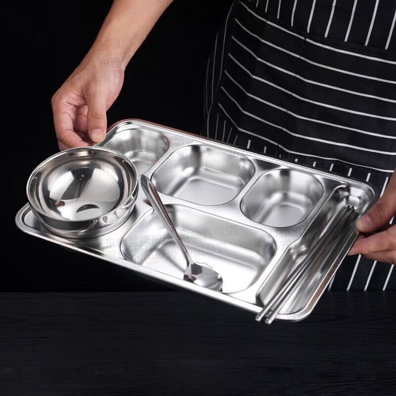 304 Stainless Steel 6-Compartment Divided Lunch Box Set