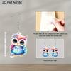 2D Flat Cute Acrylic Owl Earrings - Dangle Cartoon Owl Jewelry for Women Lovers Gifts