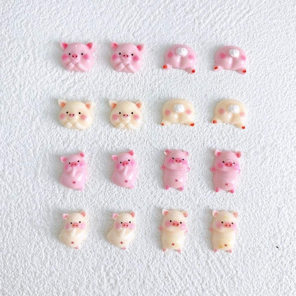 New Cute Cartoon Happy Pig Head Pig Butt Nail Art Accessories Handmade DIY Phone Case Hairpin Parts Materials
