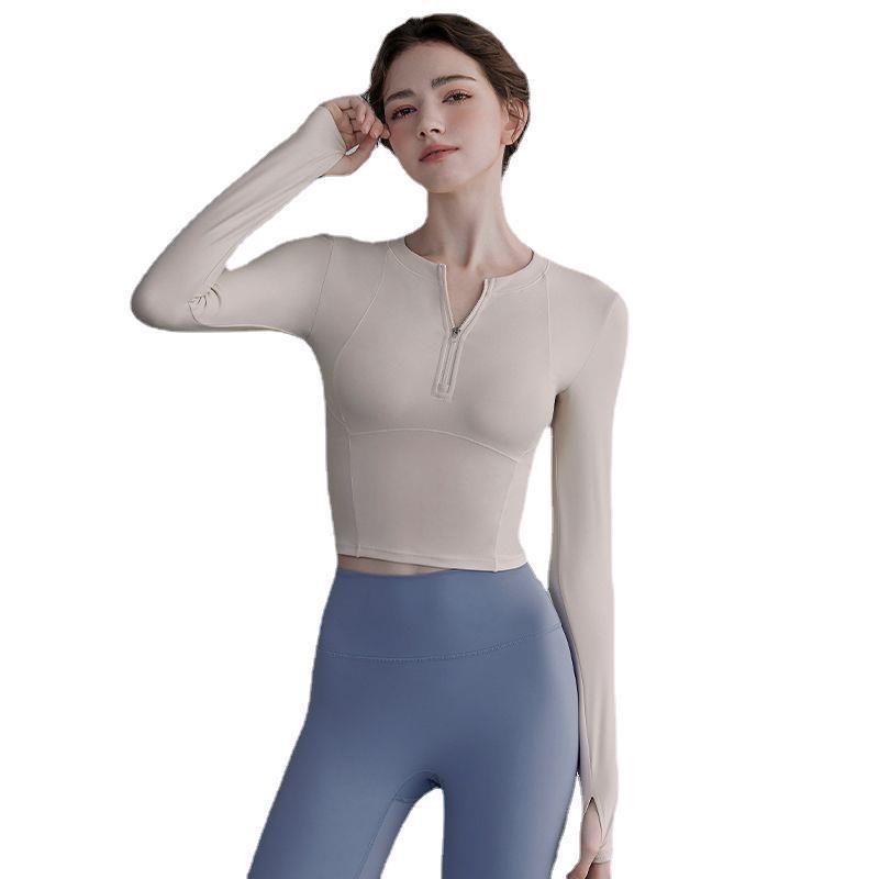 Womens Seamless Yoga Set Long Sleeve Top Capri Leggings Quick Dry Stretch Fitness Workout Outfit