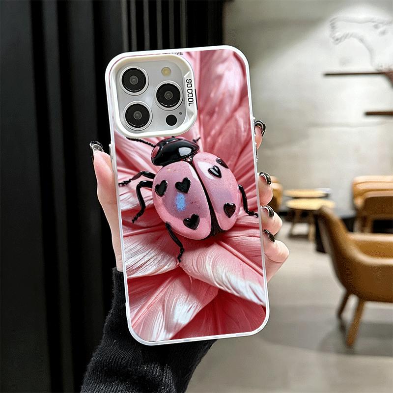 Seven-Spotted Red Ladybug Shockproof Phone Case for iPhone 17 Air 16 16E 15 Pro Max 14 Plus 13 Mini 12 Back Cover Anti Fall Fund