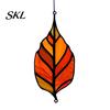 Stained Glass Leaf Art Acrylic Hanging Pendant, Waterproof Sunproof Window Hanging, Decorative Pendant Ornament with Colorful Light Effects for Garden
