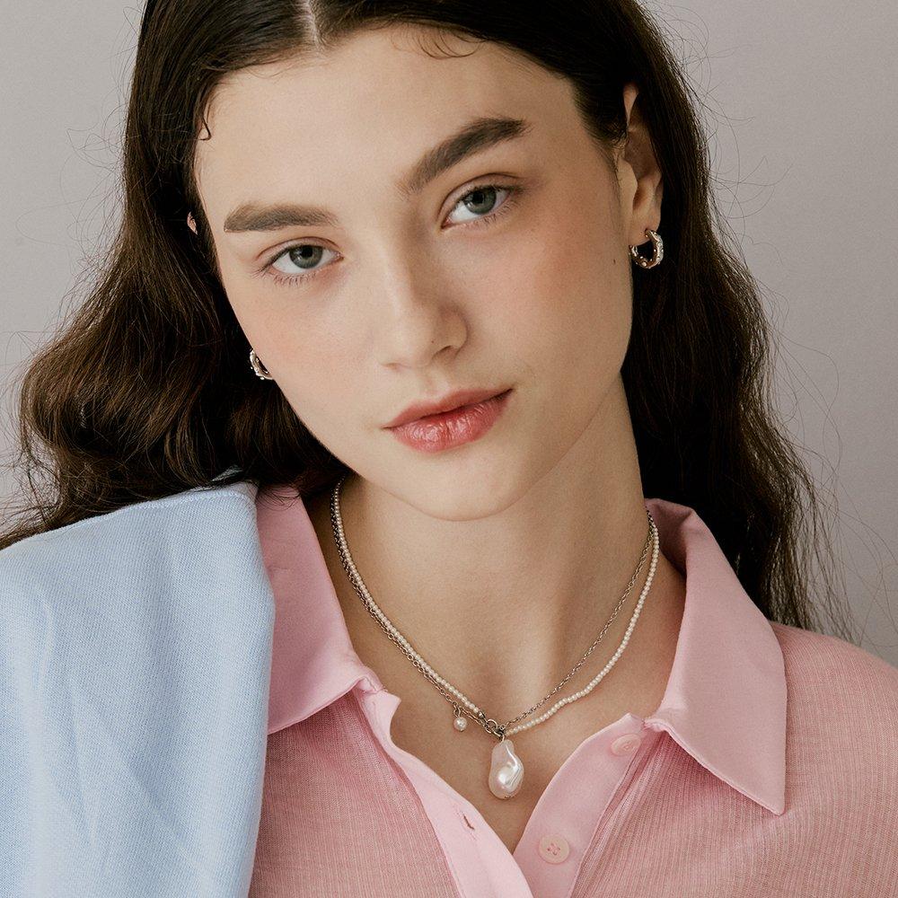 Baroque Pearl Layered Necklace_Vh2479Ne010M
