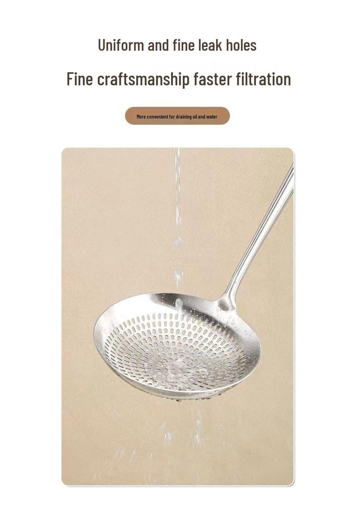 304 Multi-hole Stainless Steel Skimmer: Hot Pot, Frying, Noodle & Dumpling Strainer.