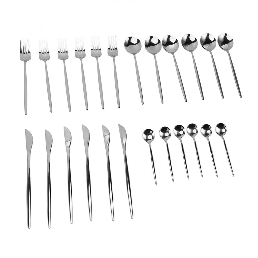 Kitchen Flatware Cutlery Set Stainless Steel Utensils Service Include Knife Fork Spoon Dishwasher Safe Silver