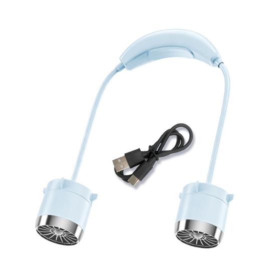 Portable Neck Fan 1-100 Speed Rechargeable Quiet Hands Free USB Fan Flexible Wearable Cooling Personal Fan for Outdoor Travel Office