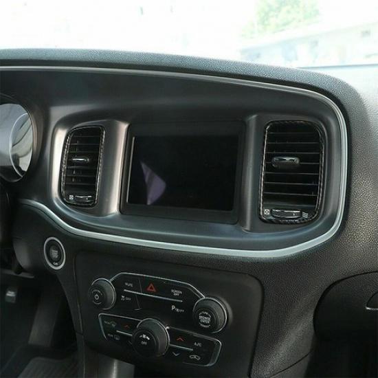 Carbon Fiber Dashboard Air Vent Outlet Cover Trim Frame For Dodge Charger 2011+
