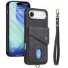 For iPhone Air Case with Card Holder Kickstand Leather Phone Back Cover