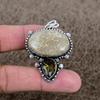 Fossil Coral, Topaz Gemstone 925 Sterling Silver Jewelry Pendant 2.01" KKG-335