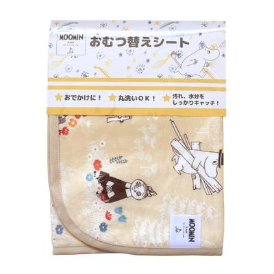 Moomin Diaper Changing Made In Sunny 45x70cm Baby.e-sleep Pad, Japan, Beige, (x 1)