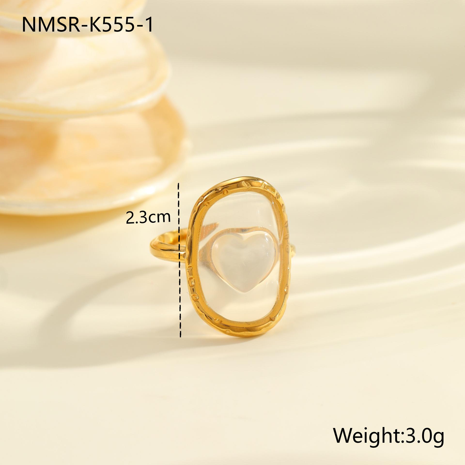 GEMCHIC Women s Stainless Steel Ins Fashion Resin Flower Shell Starfish Ring 18K Gold Plated Design