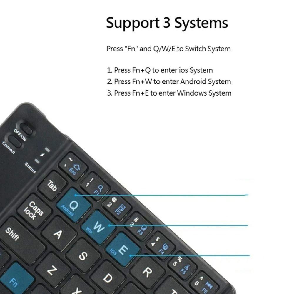 Mini Bluetooth Keyboard Rechargeable Foldable Keyboard Wireless Folding Keyboard  Office