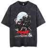 Hot Sale Anime Berserk Guts Manga Graphic Print T-shirt Men Women Retro Washed O-neck Cotton Retro Washed Loose Casual Oversized Top Summer New Tee